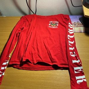 red long sleeve hollister shirt